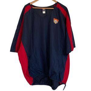 Cooperstown Dreams Park Mens Pullover Short Sleeve Wind Shirt Size 4XL Navy‎ Red